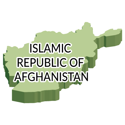 アフガニスタン・イスラム共和国無料フリーイラスト｜英語・立体(緑)